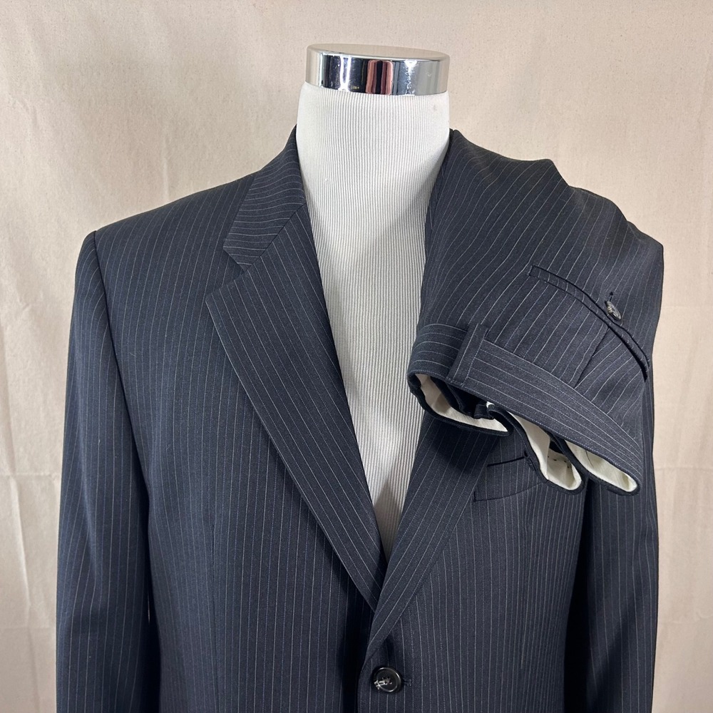 LRL Ralph Lauren 42S Suit 34x30 100% Wool Charcoal Pinstripe Two Button Vented